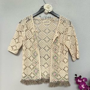 Edie [Anthropologie] Hand Knit Crochet Cardigan